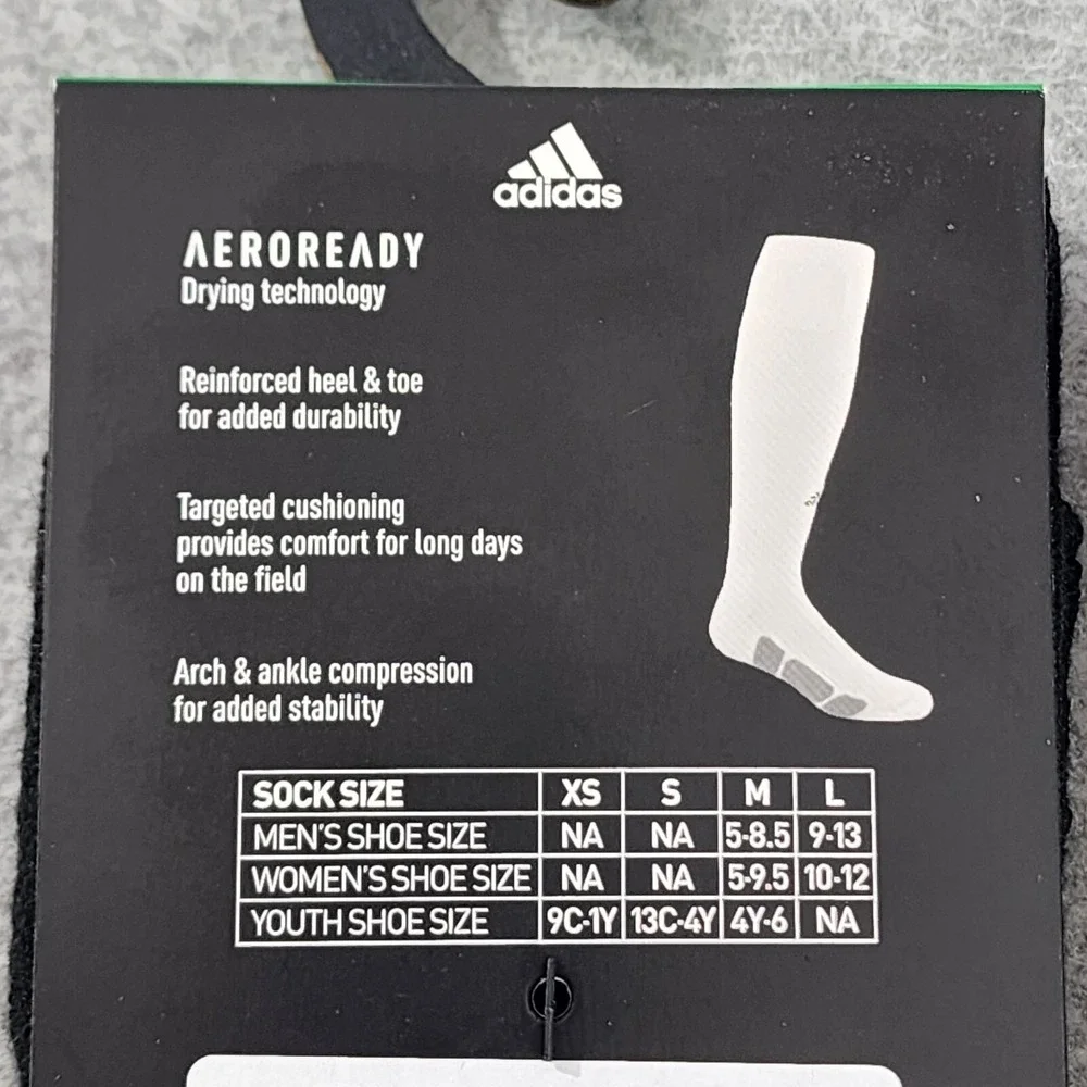 Adidas 2 Pairs Baseball Socks Over the Calf Mens M Black Aeroready Compression